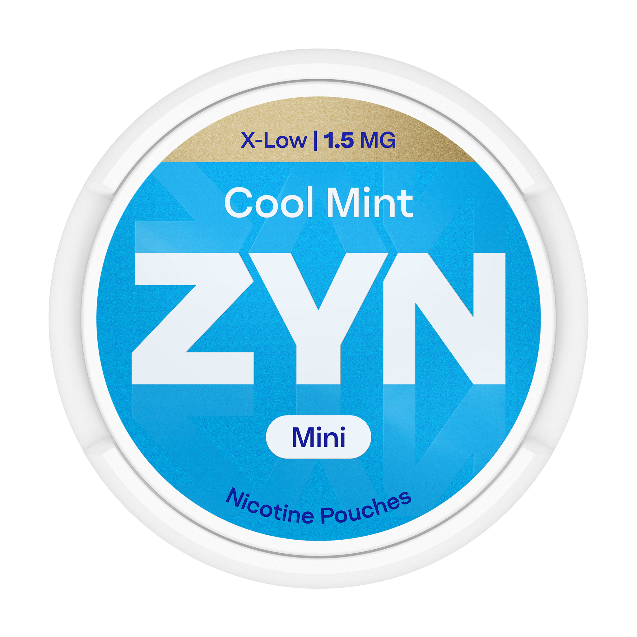 Blue ZYN Cool Mint can Mini, view from above